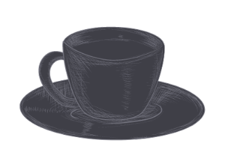 Immagine grafica decorativa che rappresenta una tazzina di caffé per la colazione